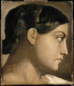 Tête de femme italienne de profil by Théodore Chassériau