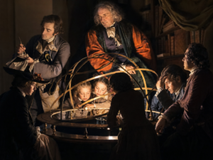 A Philosopher Lecturing on the Orrery by Joseph Wright of Derby - AI Reconstruction