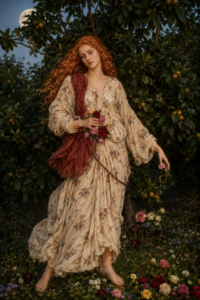 Flora by Evelyn De Morgan, 1894 - AI Reconstruction