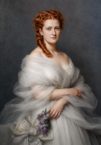 Portrait of Princess Anna Murat by Franz Xaver Winterhalter - AI Reconstruction