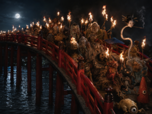Night Parade of One Hundred Demons by Hyakki Yagyō - AI Reconstruction