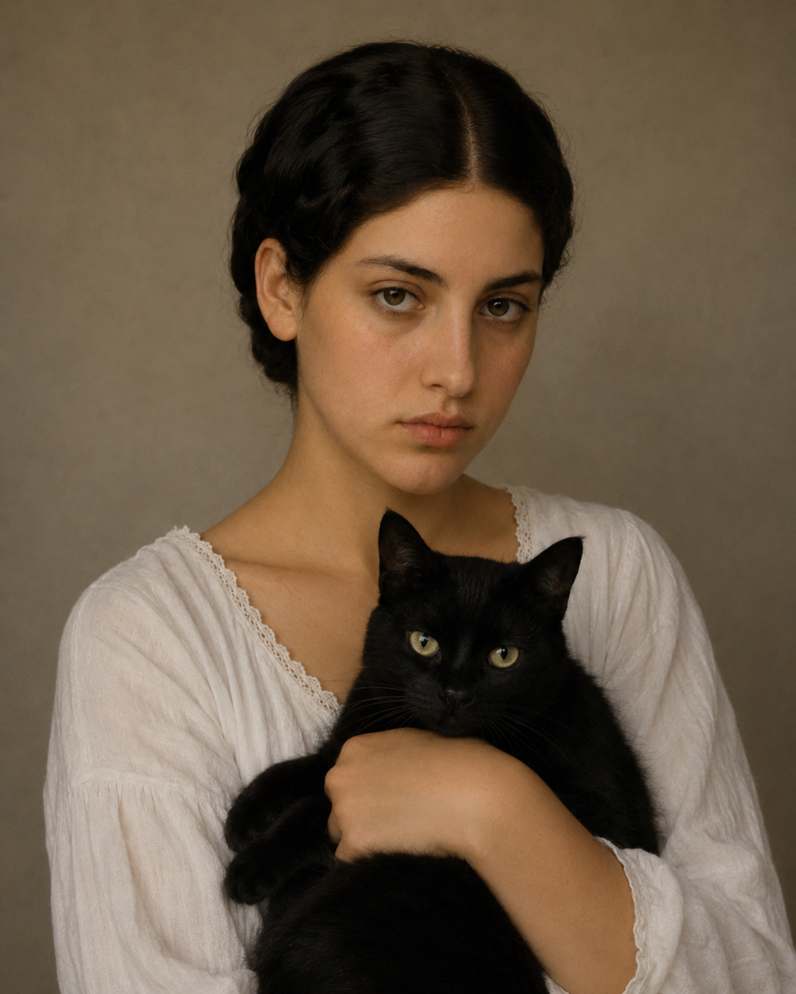 Head of an Italian woman, Théodore Chassériau - AI Reconstruction