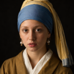 Girl with a pearl earring by Johannes Vermeer -AI Reconstruction