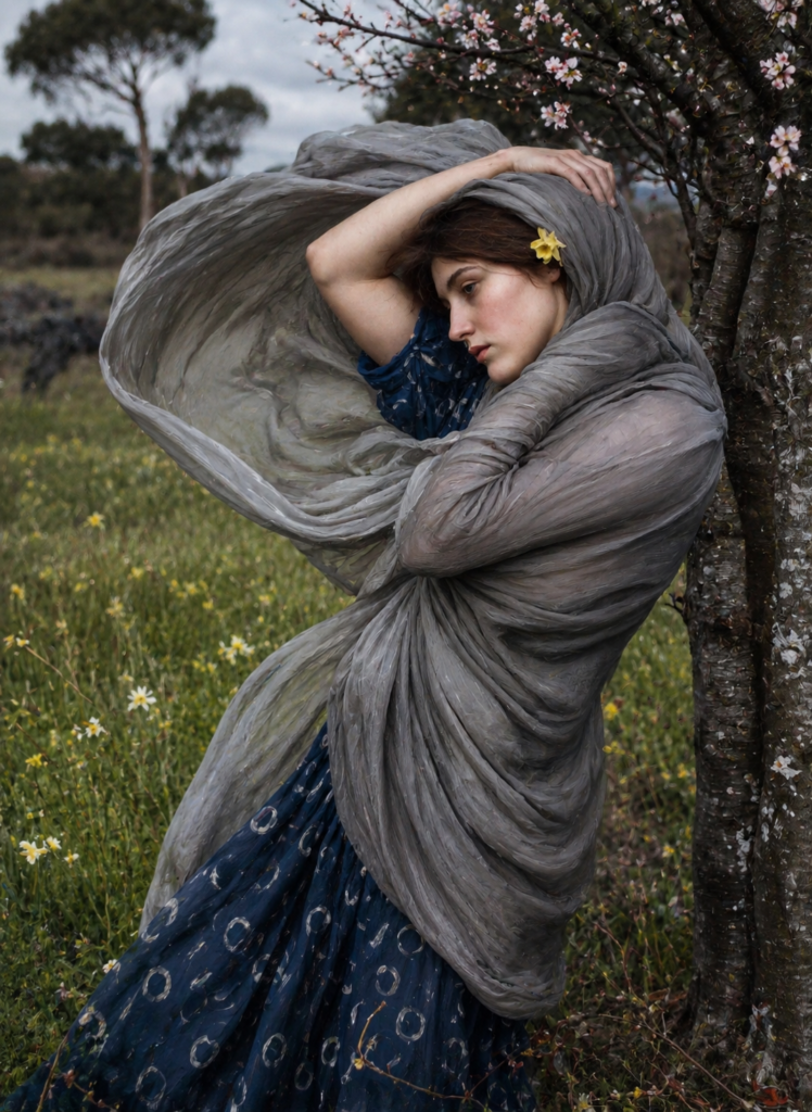 Boreas by John William Waterhouse - AI Reconstruction