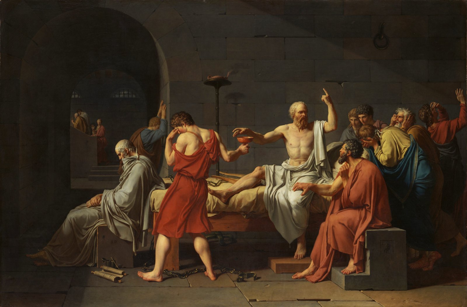 The Death of Socrates by Jacques-Louis David.